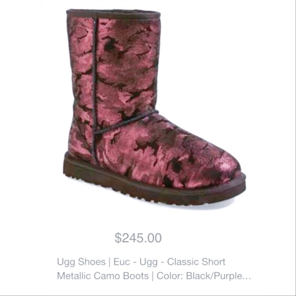 UGG CLASSIC SHORT METALLIC CAMO BOOT Size 8 - Picture 8 of 11